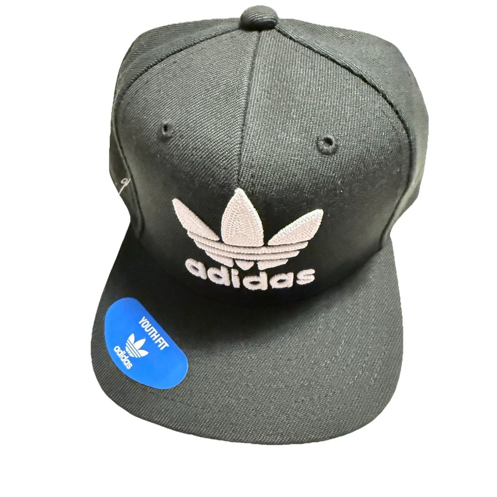 Adidas Hat Cap Youth OSFY Black Logo Adjustable